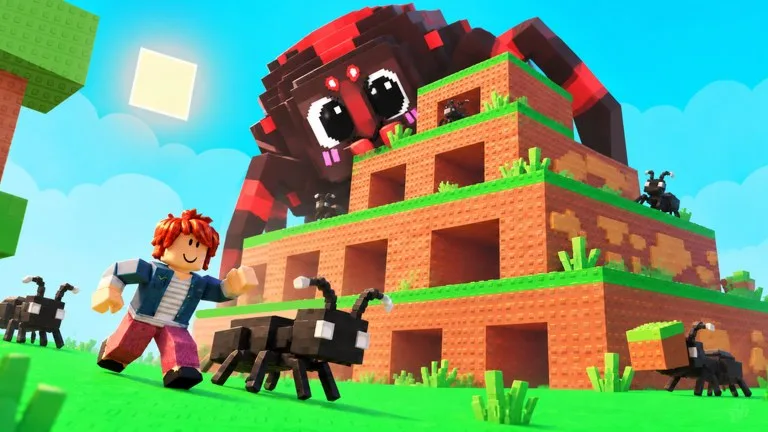 Official Build An Ant Empire key art with a giant ant over the colony mound